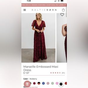Baltic Born Marseille Embossed Maxi Dress